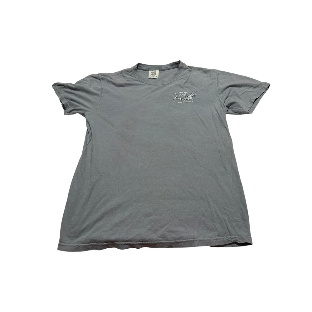 Comfort Colors Atlantic Shoals Surf Shop Hammerhead Shark Graphic T-Shirt Gray M